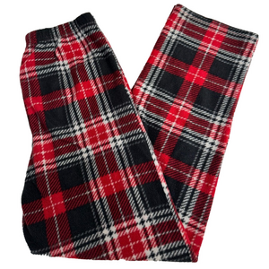 Red Black White.Festive Plaid Flannel Unisex Pajama Pants Girl Boy 14/16 XL
